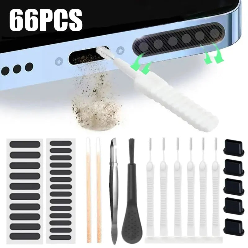 Mobile Phone Speaker Charging Port Cleaning Set Dust Plug for iPhone 15 14 13 Samsung Xiaomi Earphones Cleaner Kit Brush