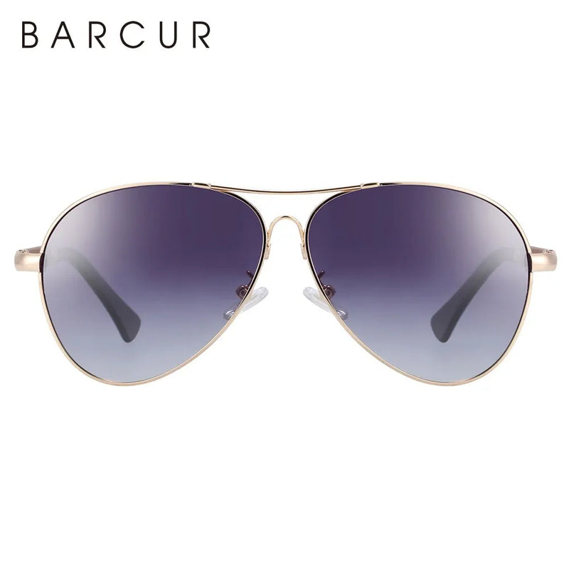 BARCUR Design Memery Frame Sunglasses Polarized For Men Sun Glasses Women Pilot Gradient Lens Eyewear Mirror Shades