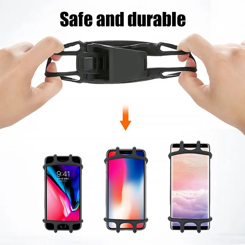 Universal Bicycle Mobile Phone Holder Rotating Silicone Bicycle Phone Holder Motorcycle Handlebar Holder For 4.0-6.0 Inch Phone