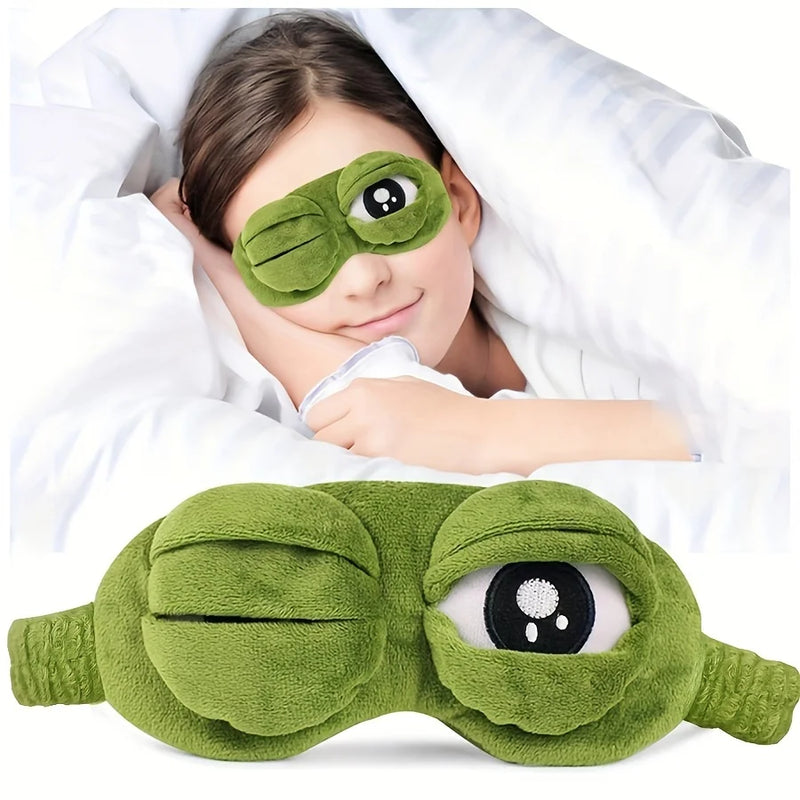 Cute Frog Sleep Eye Mask Eye Protector Lunch Break Shading Funny Sleep Eye Mask Soft & Comfortable Eye Mask Travel Essentials