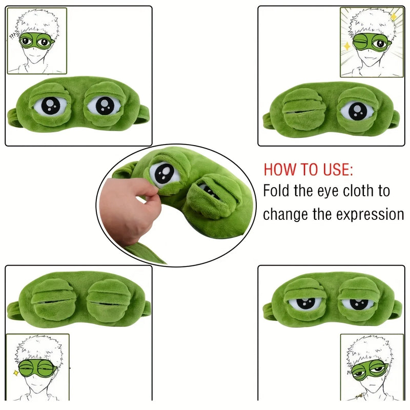 Cute Frog Sleep Eye Mask Eye Protector Lunch Break Shading Funny Sleep Eye Mask Soft & Comfortable Eye Mask Travel Essentials