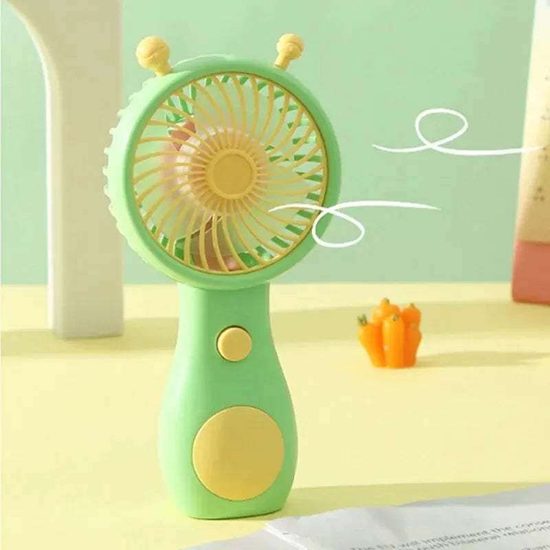 1pc Cute Snail Charging Fan Handheld Mini Portable USB Charging Handheld Mini Fan Household Outdoor Pocket Compact Fan