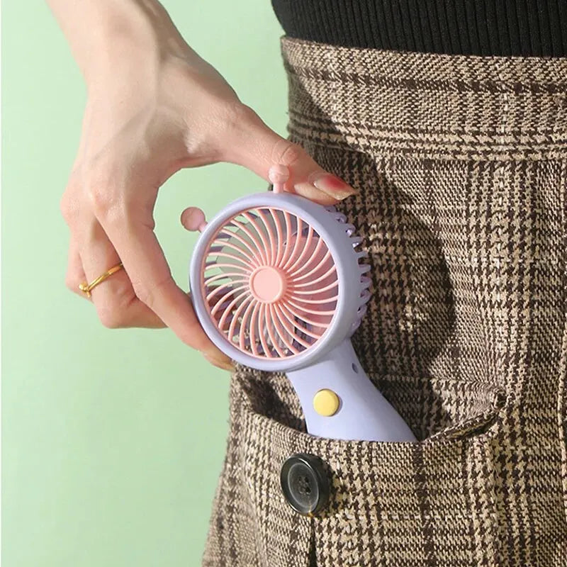 1pc Cute Snail Charging Fan Handheld Mini Portable USB Charging Handheld Mini Fan Household Outdoor Pocket Compact Fan