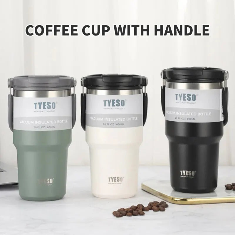 Tyeso's New Coffee Cup With Double-Layer Insulation And Cold Insulation Portable Ice Cream Cup Large Capacity Stainless Steel