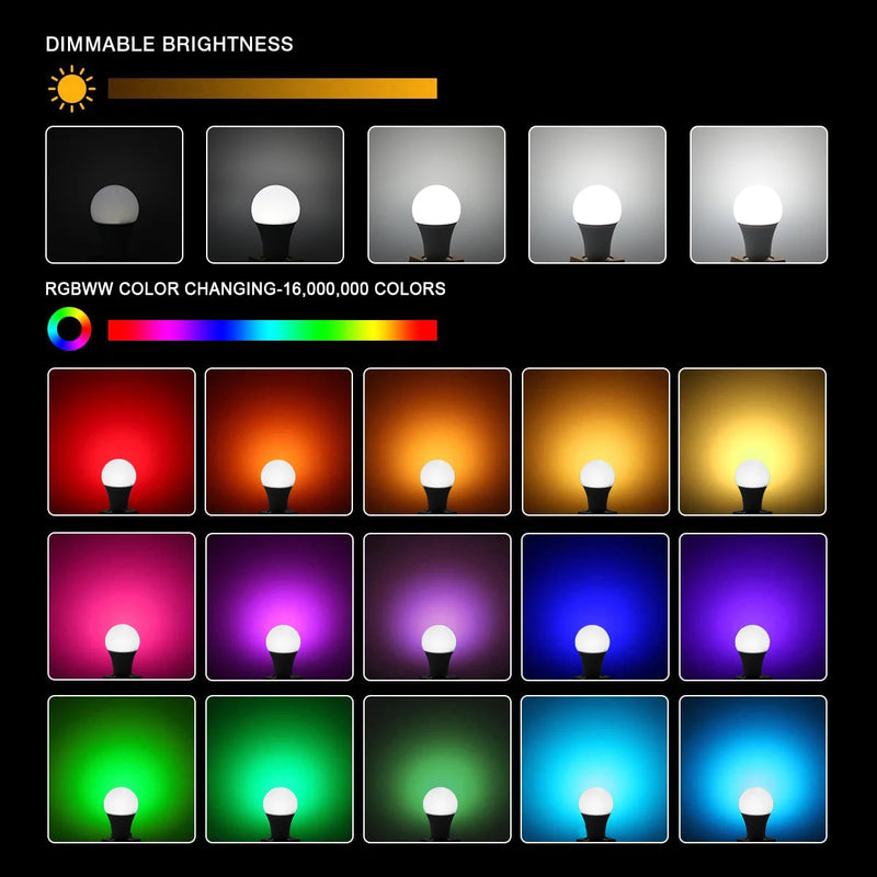 RGBWW Smart Multicolor Bulb – Wi-Fi + App + Voice Control