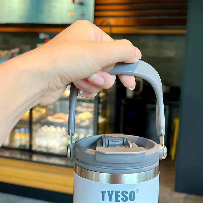 Tyeso's New Coffee Cup With Double-Layer Insulation And Cold Insulation Portable Ice Cream Cup Large Capacity Stainless Steel