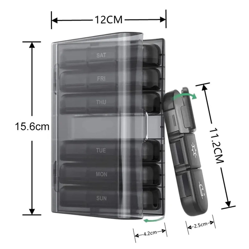 Pill Box 7 Days Weekly 21 Grids 3 Times One Day Pill Case Organizer Portable Large Storage Container Tablet Vitamin Fish Oils