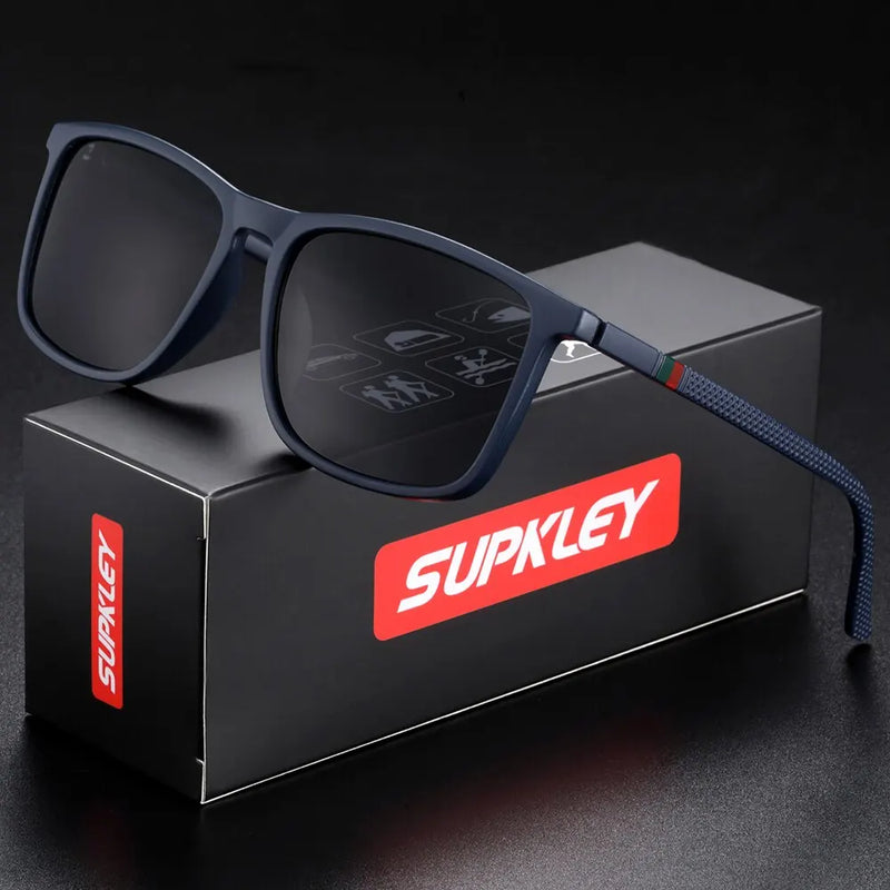 SUPKLEY Sports Sunglasses for Men Polarized Comfortable Wear Square Sun Glasses Male Light Weight Eyewear Accessory with Origina