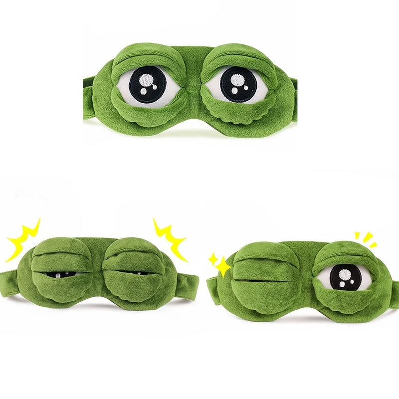 Cute Frog Sleep Eye Mask Eye Protector Lunch Break Shading Funny Sleep Eye Mask Soft & Comfortable Eye Mask Travel Essentials