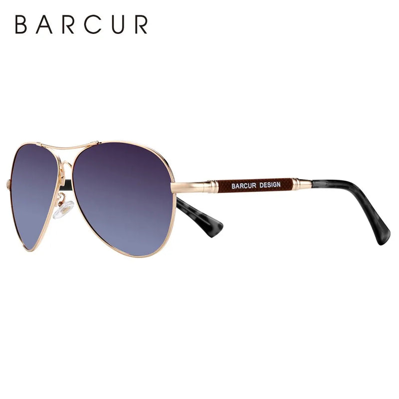 BARCUR Design Memery Frame Sunglasses Polarized For Men Sun Glasses Women Pilot Gradient Lens Eyewear Mirror Shades