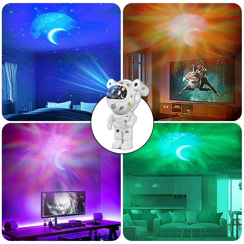 Bluetooth Astronaut Starlight Projector LED Bedroom Ambiance Night Light Aurora Moon Astronaut Bluetooth Speaker Accessories