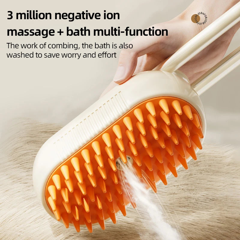 Kimpets Dog Hair Brush Cat Hair Brush Electric Pet Cleaning Brush Steam Spray Brush Massage Hair Removal Comb Anti Flying Brush