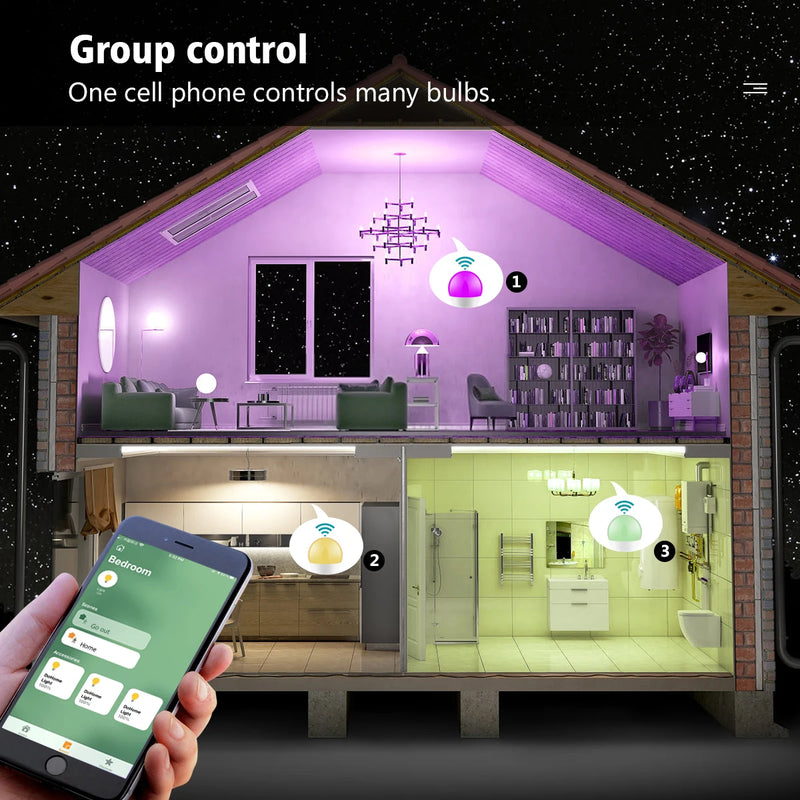 RGBWW Smart Multicolor Bulb – Wi-Fi + App + Voice Control