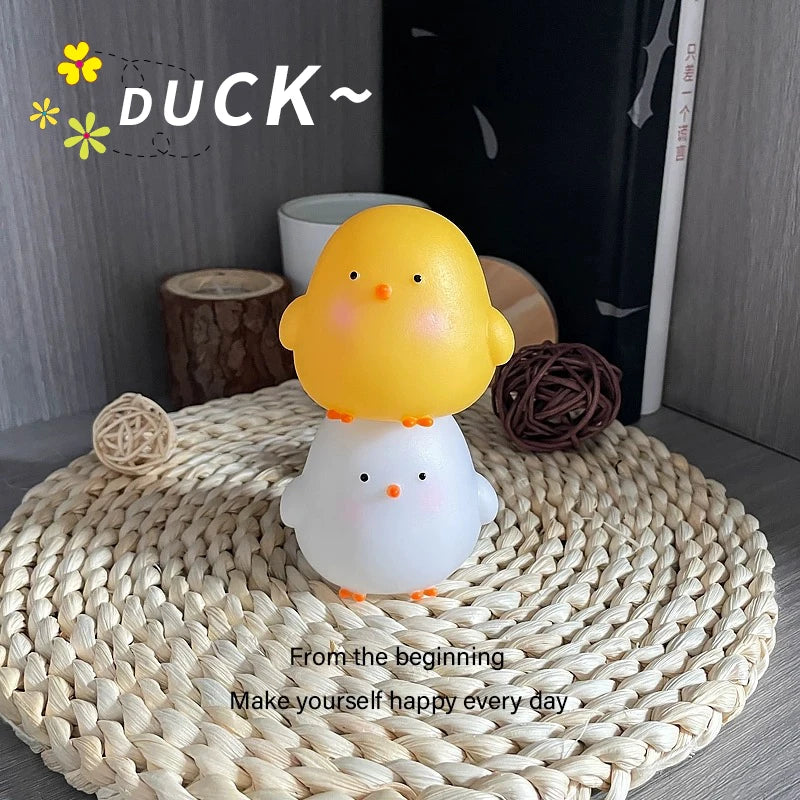 Cute Chicken Soft Lighting Small Night Light Bedside Lamp Decoration Bedroom Atmosphere Light Girl Children GIft