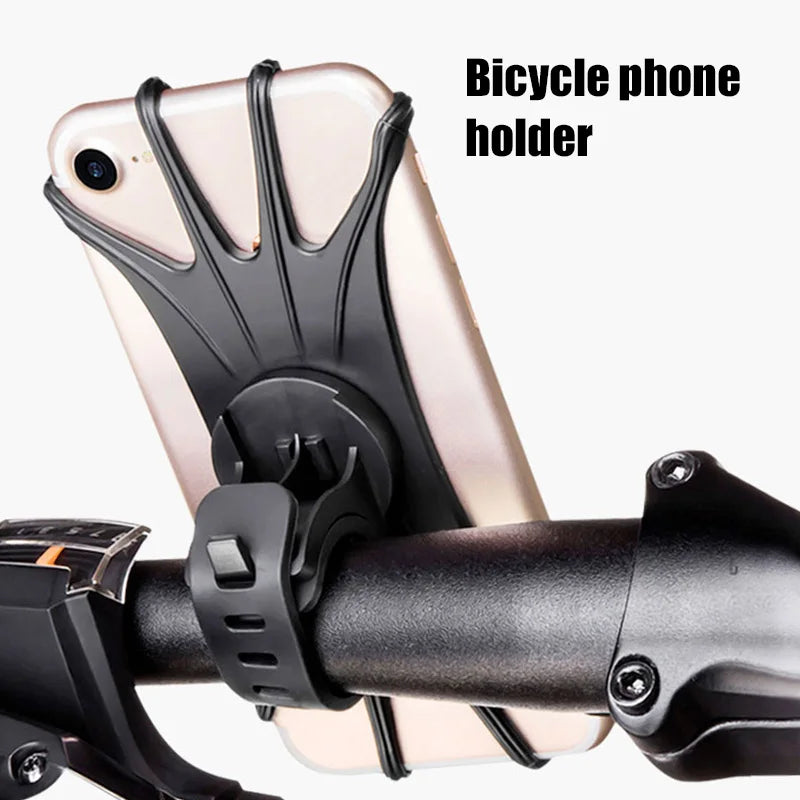 Universal Bicycle Mobile Phone Holder Rotating Silicone Bicycle Phone Holder Motorcycle Handlebar Holder For 4.0-6.0 Inch Phone