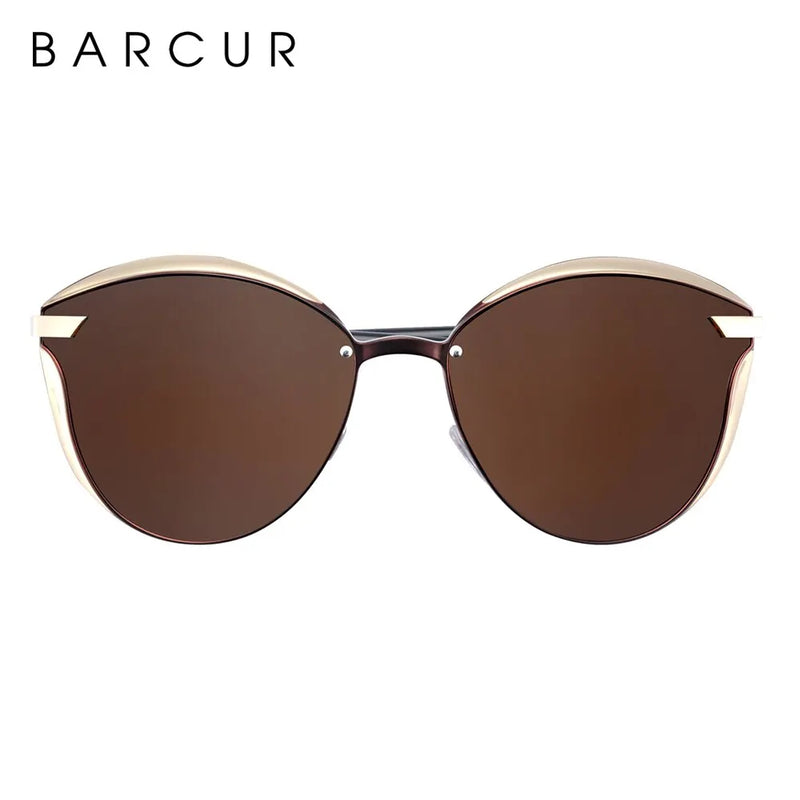 BARCUR Style Polarized Sunglasses For Women Catmore Round Sun Glass Ladies Woman Eyewear Accessory UVAB Protection